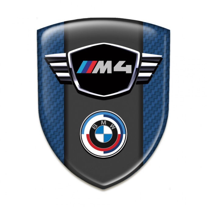 BMW M4 Self Adhesive Emblem Logo Navy Blue carbon Best Design 