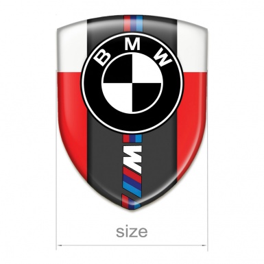 BMW 3D Gel Emblem Red White Base M Power Edition 