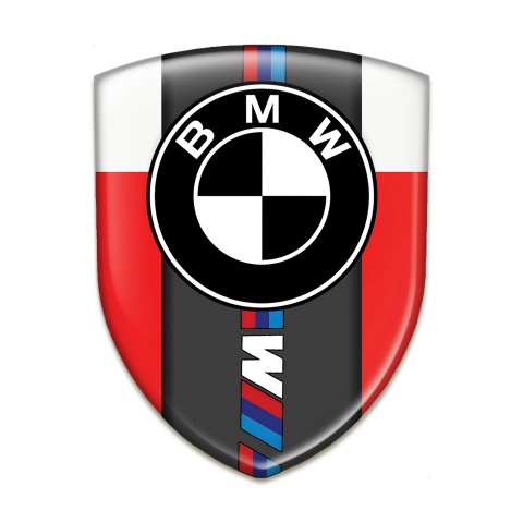 BMW 3D Gel Emblem Red White Base M Power Edition 