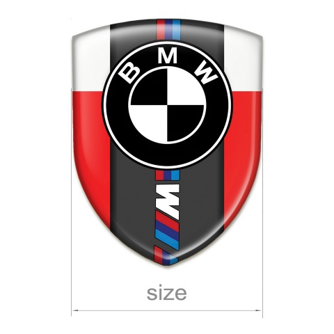 BMW 3D Gel Emblem Red White Base M Power Edition 