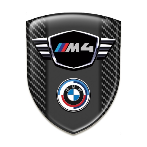 BMW M4 Car Accessories Badge Black Fibers Pattern