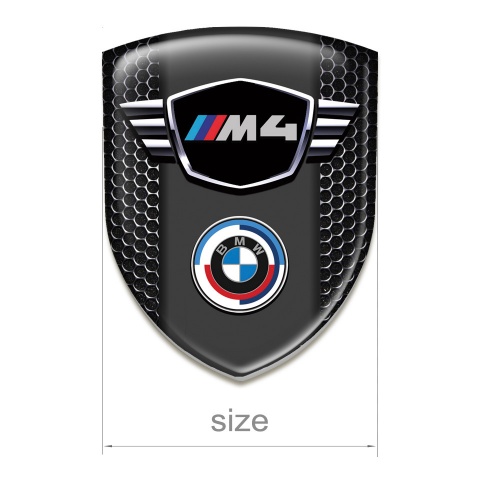 BMW M4 Self Adhesive Car logo Emblem Black Honeycomb Pattern 