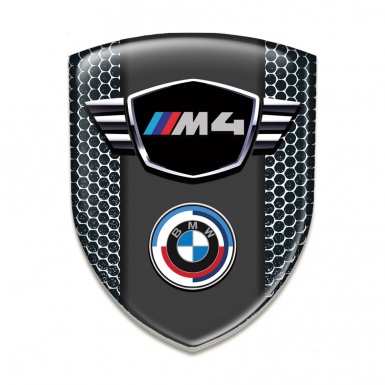 BMW M4 Domed Emblem Perforated Mettal Pattern 