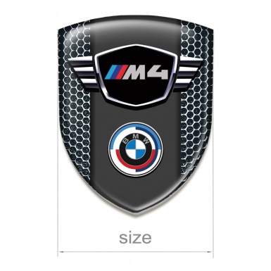 BMW M4 Domed Emblem Perforated Mettal Pattern 