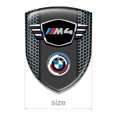 BMW M4 Domed Emblem Perforated Mettal Pattern 