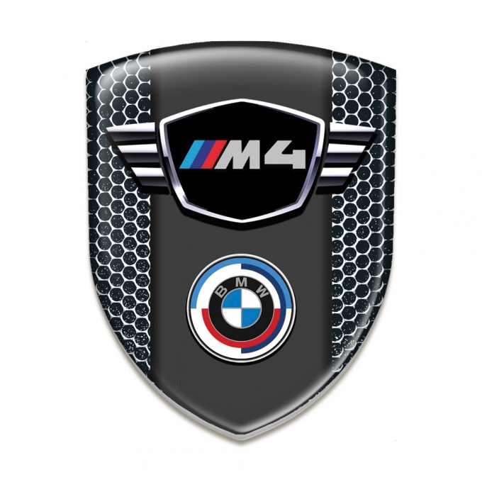 BMW M4 Domed Emblem Perforated Mettal Pattern 