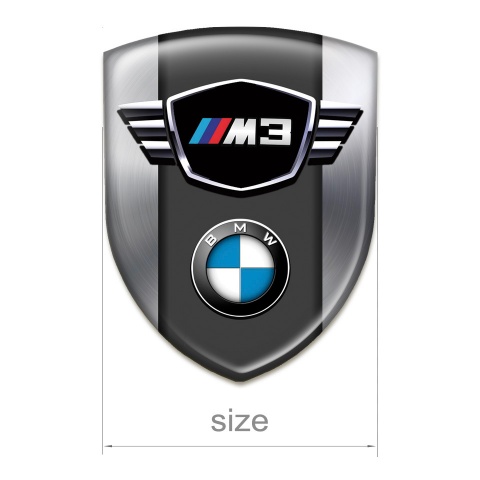 BMW M3 3D Gel Emblem Mettal base Classic Logo 