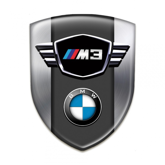 BMW M3 3D Gel Emblem Mettal base Classic Logo 