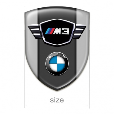 BMW M3 Emblem Exterior Grey Print Classic logo Type 