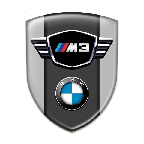 BMW M3 Emblem Exterior Grey Print Classic logo Type 