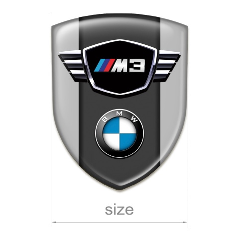 BMW M3 Emblem Exterior Grey Print Classic logo Type 