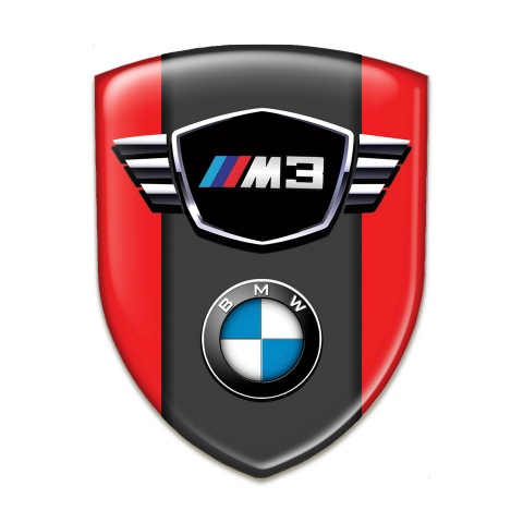 BMW M3 Emblem Interior Red Print Classic Logo type 