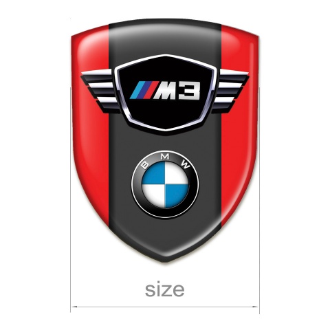 BMW M3 Emblem Interior Red Print Classic Logo type 