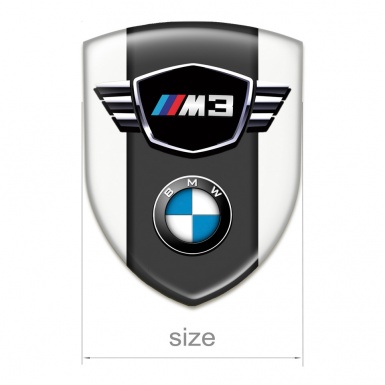 BMW M3 Car Interior Badge White Print Classic logo Type 