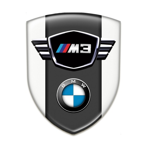 BMW M3 Car Interior Badge White Print Classic logo Type 