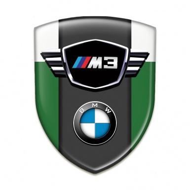BMW M3 Silicone Car Decal Badge green White print Classic Logo Type 