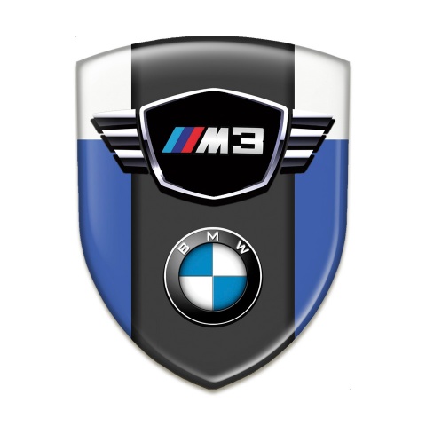 BMW M3 Silicone Shield Blue white Base Classic logo Type 