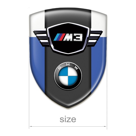 BMW M3 Silicone Shield Blue white Base Classic logo Type 