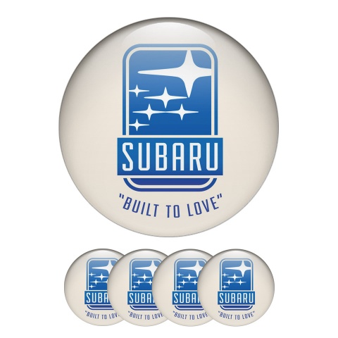 Subaru Wheel Emblems Center Cap Gradient Creme White