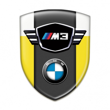 BMW M3 Auto Emblem Yellow White Base Classic logo Type 
