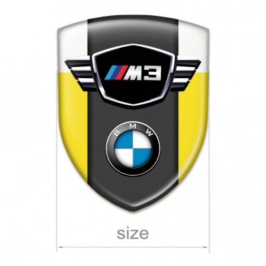 BMW M3 Auto Emblem Yellow White Base Classic logo Type 