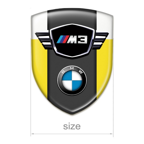 BMW M3 Auto Emblem Yellow White Base Classic logo Type 