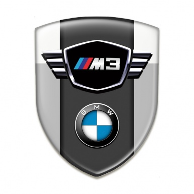 BMW M3 Emblem Badge Logo Grey White base Classic Logo Type 