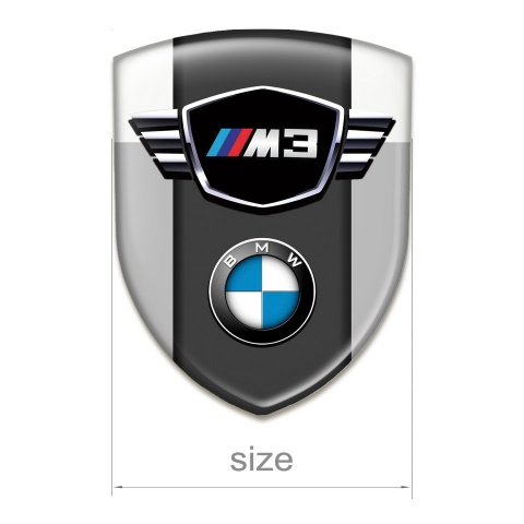 BMW M3 Emblem Badge Logo Grey White base Classic Logo Type 