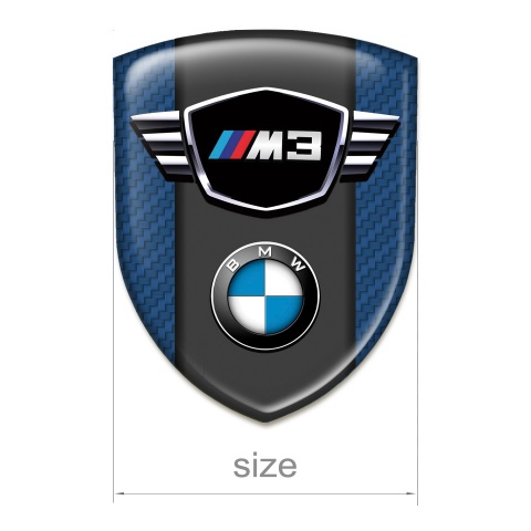 BMW M3 Logo Emblem Navy Blue carbon Pattern 