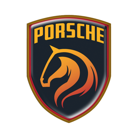 Porsche Emblem Silicone Sticker New Designer Style
