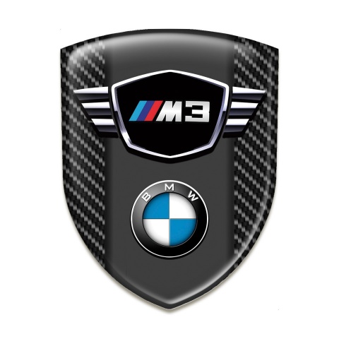 BMW M3 Car Interior Badge Black Carbon Pattern 