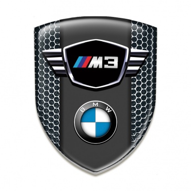 BMW M3 Silicone Car Decal Badge Perforated Mettal Type 