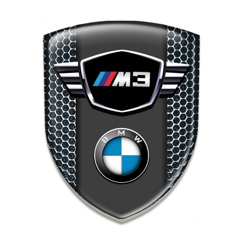 BMW M3 Silicone Car Decal Badge Perforated Mettal Type 