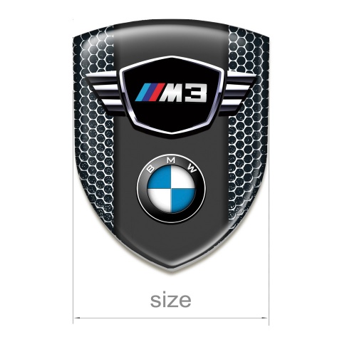 BMW M3 Silicone Car Decal Badge Perforated Mettal Type 