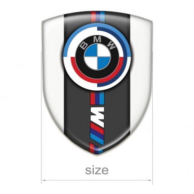 BMW M Power Silicone Car Decal Badge White Edition 