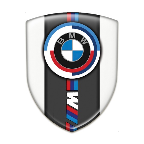 BMW M Power Silicone Car Decal Badge White Edition 