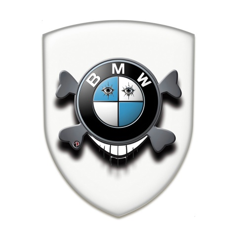 BMW Silicone Badge High End White Base Smile Logo Style 