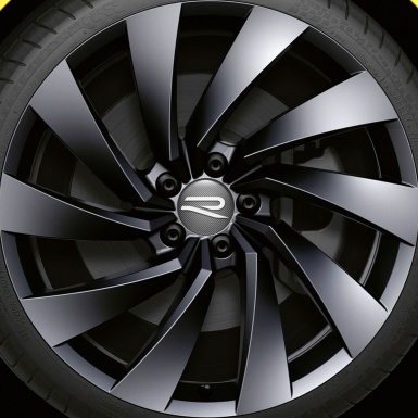 VW R Line Wheel Stickers Carbon White