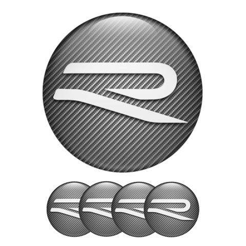 VW R Line Wheel Stickers Carbon White