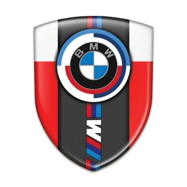 BMW M Power Auto Emblem Red White Edition 