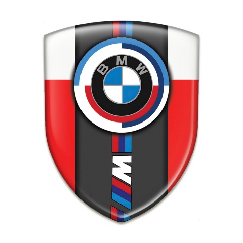 BMW M Power Auto Emblem Red White Edition 