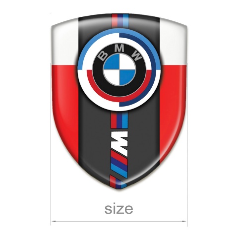 BMW M Power Auto Emblem Red White Edition 