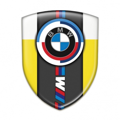 BMW M Power Tuning Emblem Yellow White Edition 