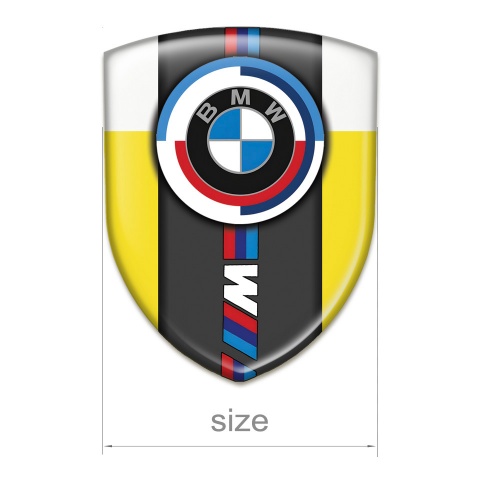 BMW M Power Tuning Emblem Yellow White Edition 