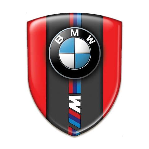 BMW M 3D Gel Emblem Red print Classic Logo 