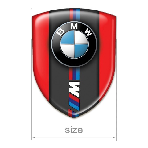 BMW M 3D Gel Emblem Red print Classic Logo 