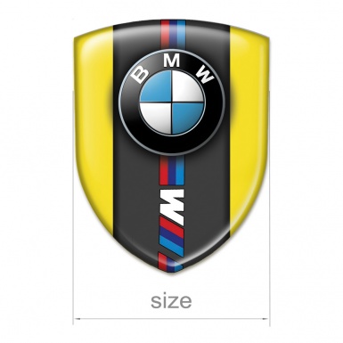 BMW M Emblem Interior Yellow Print Classic Logo 
