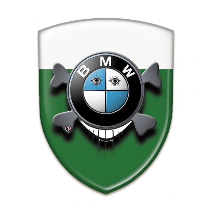 BMW Car Accessories Badge Green White Base Smile Logo 