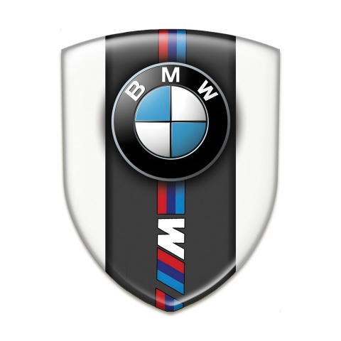 BMW M Self Adhesive Car logo Emblem White Print Classic Logo 