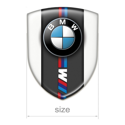 BMW M Self Adhesive Car logo Emblem White Print Classic Logo 